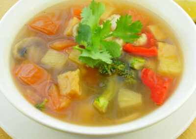 B50-Vegetable Tom Yum with Cauliflower and Fried Tofu